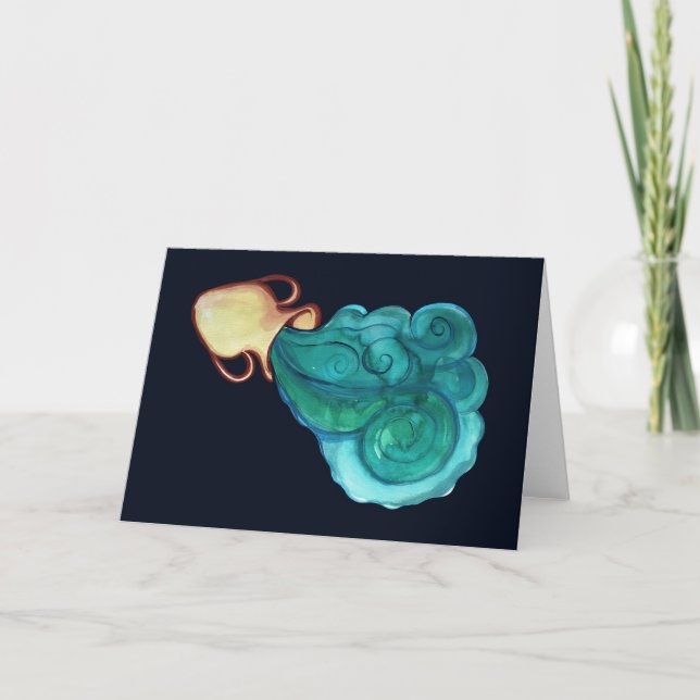 Aquarius Vatten Bearer astrology art. Kort (Framsida)