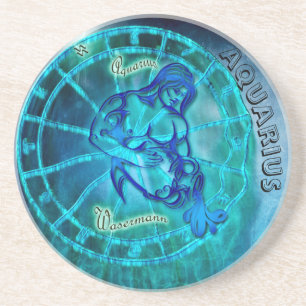 Aquarius Vatten Bearer Horoscope Underlägg Sandsten