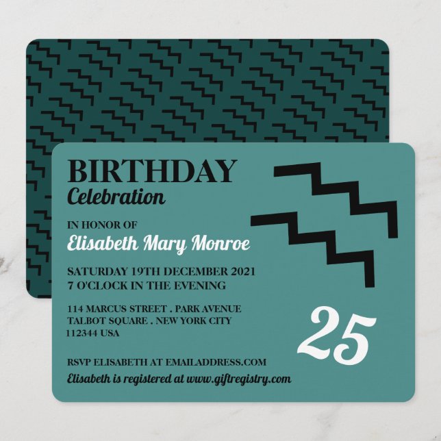 Aquarius, Vatten Bearer, Zodiac Birthday Inbjudningar (Fram/baksida)