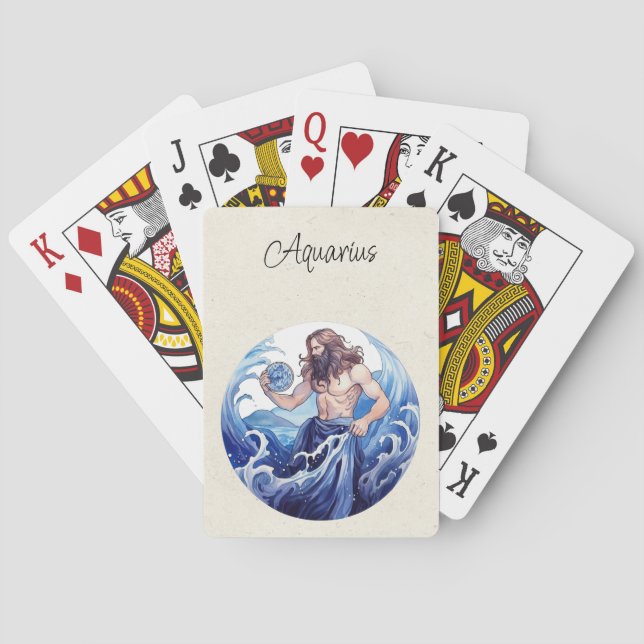 Aquarius Vatten Bearer Zodiac Casinokort (Baksidan)