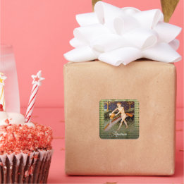 Aquarius Vatten Bearer Zodiac-Födelsedagsfest Fyrkantigt Klistermärke