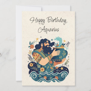Aquarius Vatten Bearer Zodiac-platta födelsedagsko
