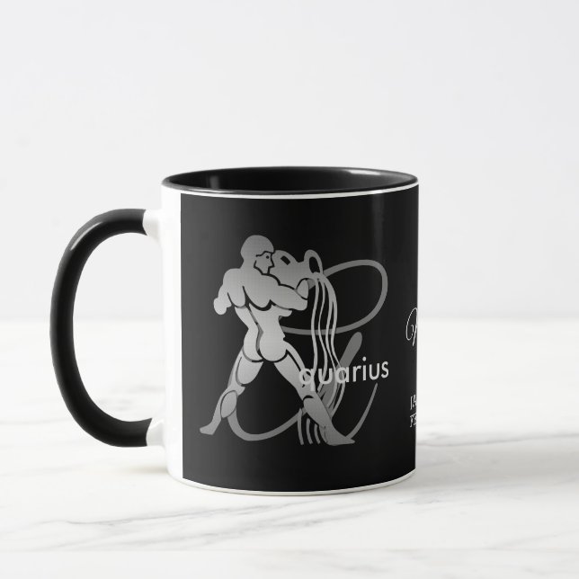 Aquarius ♒ Vatten Bearer - Zodiac-tecken Mugg (Vänster)