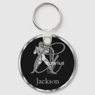 Aquarius ♒ Vatten Bearer - Zodiac-tecken Nyckelring