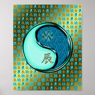 Aquarius & Vatten Dragon Poster