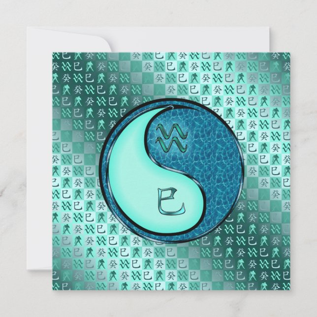 Aquarius & Vatten Snake Kort (Framsida)