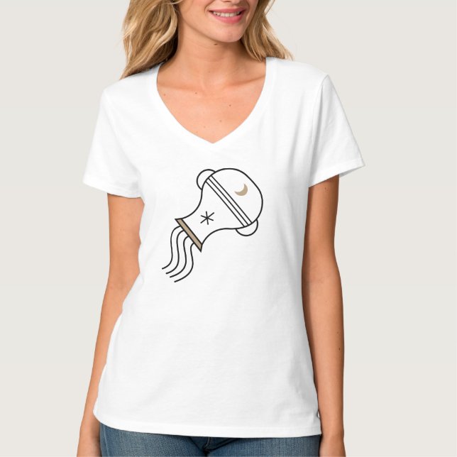 Aquarius, vatten, svart och guld t shirt (Framsida)
