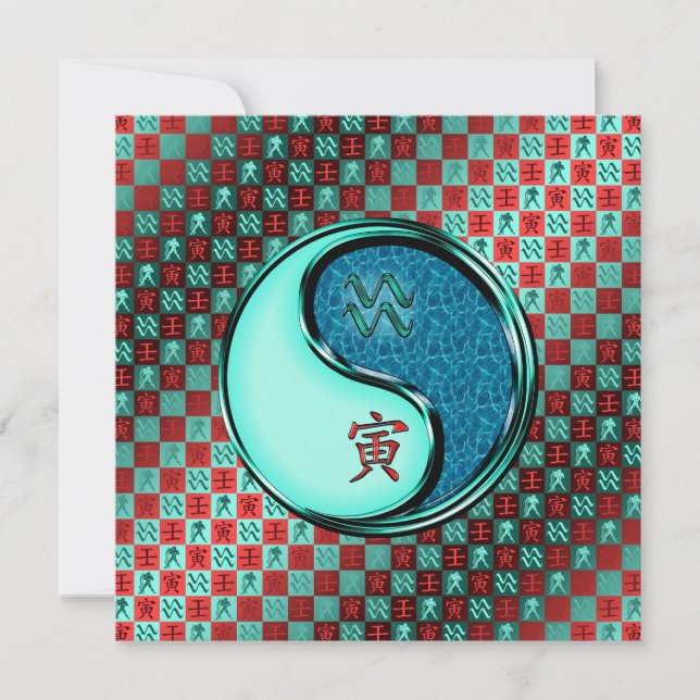 Aquarius & Vatten Tiger Kort (Framsida)