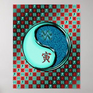 Aquarius & Vatten Tiger Poster