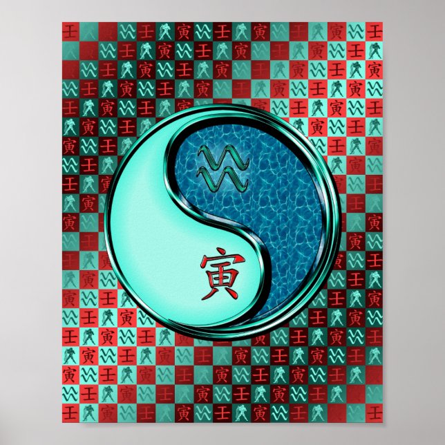 Aquarius & Vatten Tiger Poster (Framsidan)
