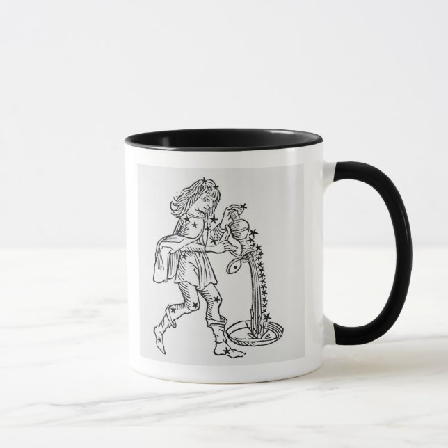 Aquarius (vattenbäraren) en illustration från mugg (Höger)