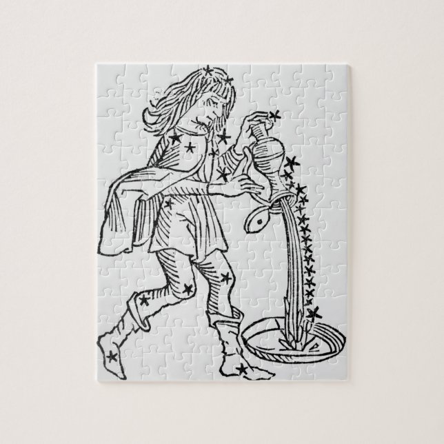 Aquarius (vattenbäraren) en illustration från pussel (Vertikal)