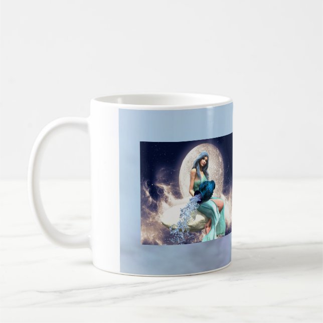 Aquarius - Vattnet hälls ur en jug Kaffemugg (Vänster)