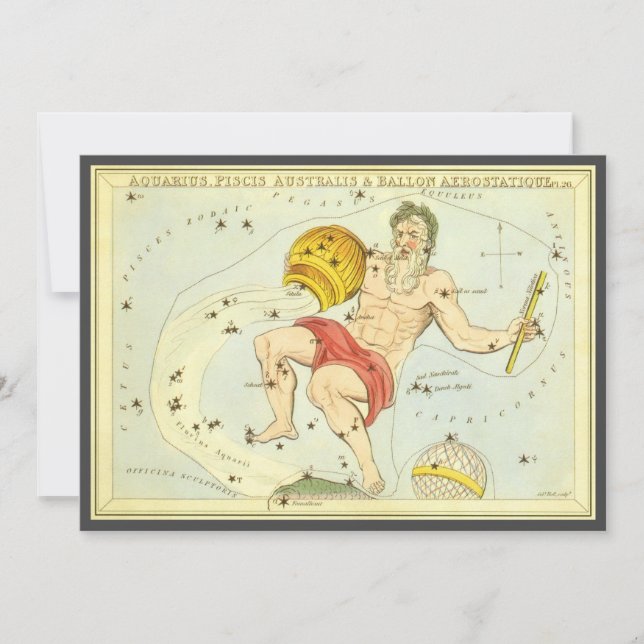 Aquarius, Vintage Constellation, Uranias Spegel Inbjudningar (Framsida)