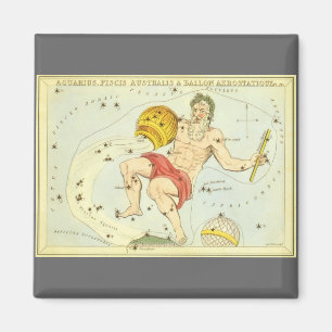 Aquarius, Vintage Constellation, Uranias Spegel Magnet