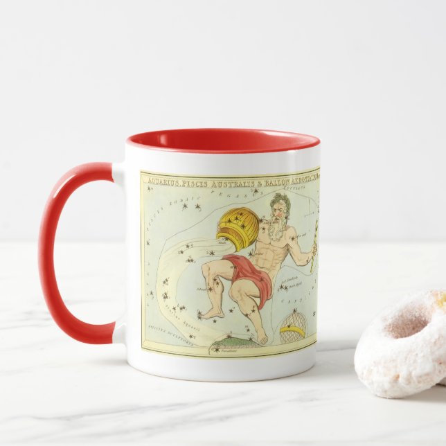 Aquarius, Vintage Constellation, Uranias Spegel Mugg (Med munk)