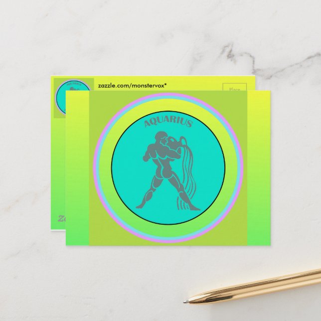 Aquarius vycard vykort (Fram/Back In Situ)