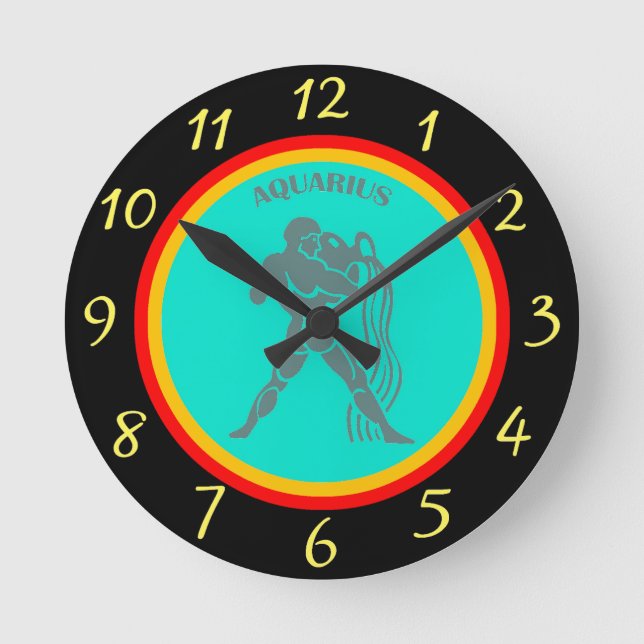 Aquarius Wall Clock Rund Klocka (Framsida)