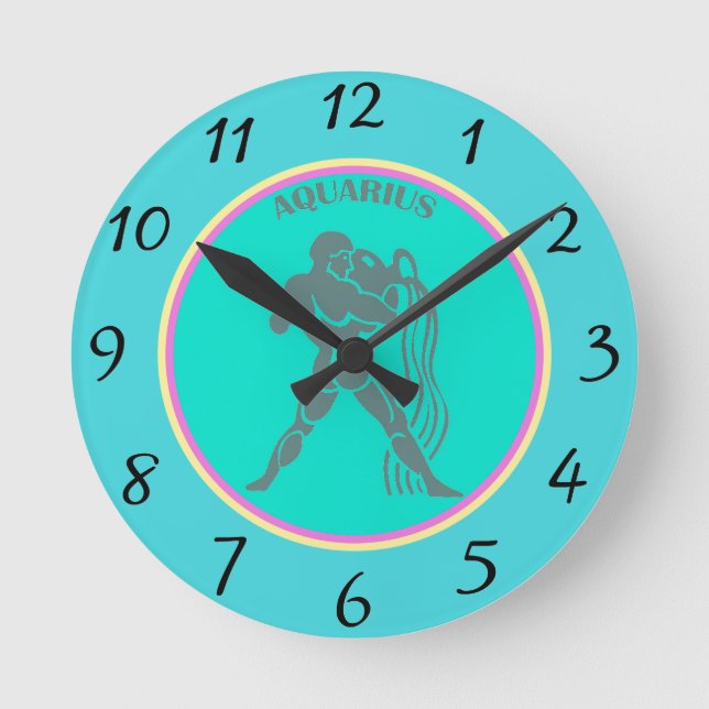 Aquarius Wall Clock Rund Klocka (Framsida)