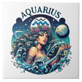 Aquarius Water Bearer Beautiful Woman Astrology Kakelplatta