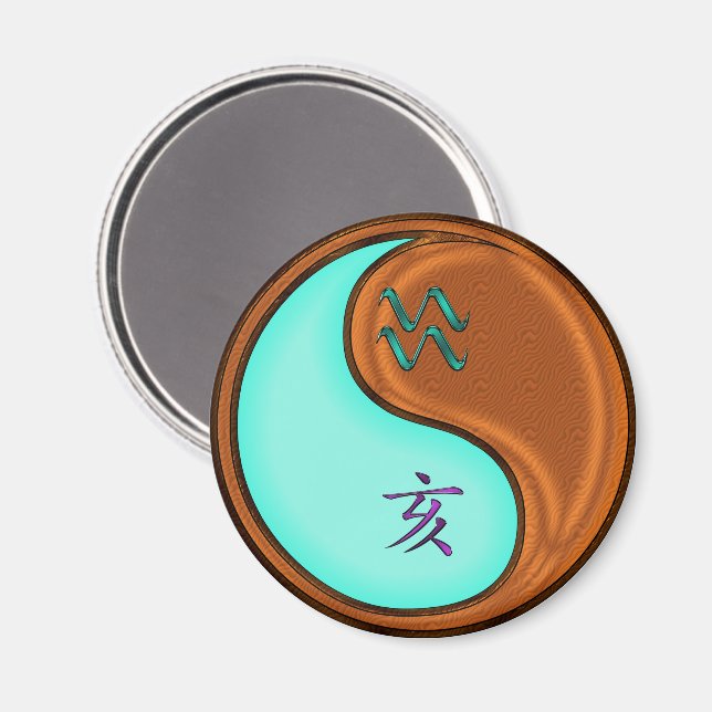 Aquarius & Wood Boar Magnet (Front/Back)