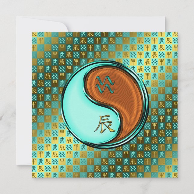 Aquarius & Wood Dragon Kort (Framsida)