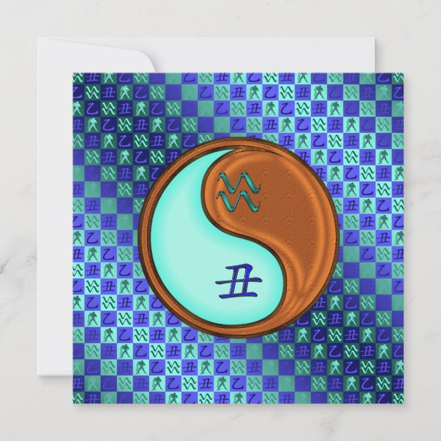 Aquarius & Wood Ox Kort (Framsida)