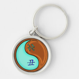 Aquarius & Wood Ox Rund Silverfärgad Nyckelring