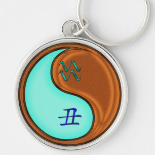 Aquarius & Wood Ox Rund Silverfärgad Nyckelring