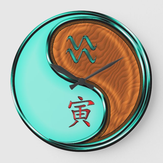 Aquarius & Wood Tiger Stor Klocka (Framsida)