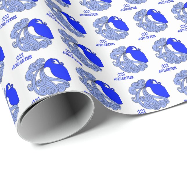 Aquarius Wrapping Papper Presentpapper (Rullad Hörn)