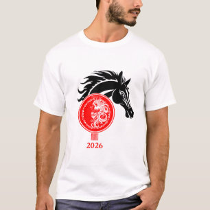 Aquarius x-året för hästen 2026 t shirt