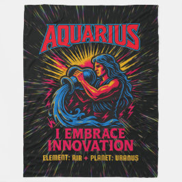 Aquarius Zodiac 80's Sten Band Inspired Astrology Fleecefilt