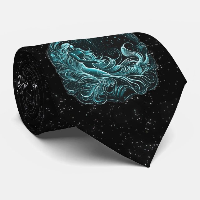 Aquarius Zodiac Astrological Sign Neck Tie Slips (Rullad)