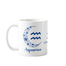 Aquarius Zodiac Astrology Birthday Gift Blue