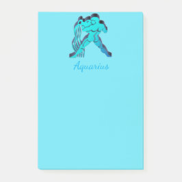 Aquarius Zodiac Astrology Blue Elegant Sol Post-it Block