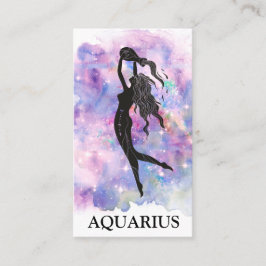 *~* AQUARIUS Zodiac Astrology Läser blå Rosa Visitkort