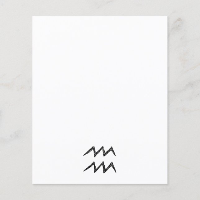 Aquarius. Zodiac Astrology-tecken. Svart. (Framsida)