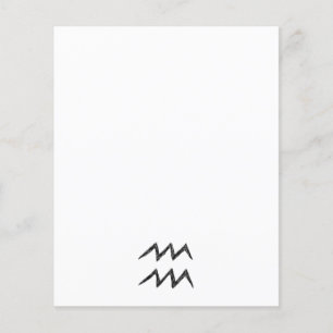 Aquarius. Zodiac Astrology-tecken. Svart.