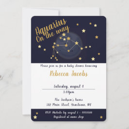 Aquarius zodiac Baby Shower-inbjudan Inbjudningar
