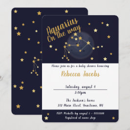Aquarius zodiac Baby Shower-inbjudan Inbjudningar