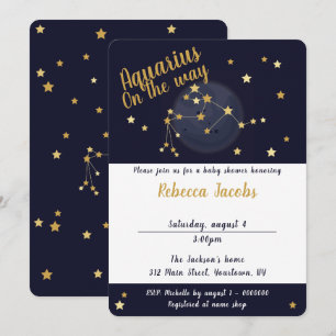 Aquarius zodiac Baby Shower-inbjudan Inbjudningar