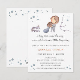 Aquarius Zodiac Baby Shower Invitation Julkort
