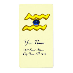 AQUARIUS ZODIAC BIRTHDAY Blue Sapphire Fraktsedel