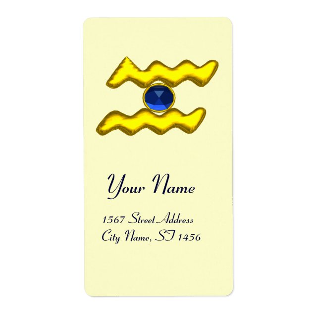 AQUARIUS ZODIAC BIRTHDAY Blue Sapphire Fraktsedel (Framsidan)