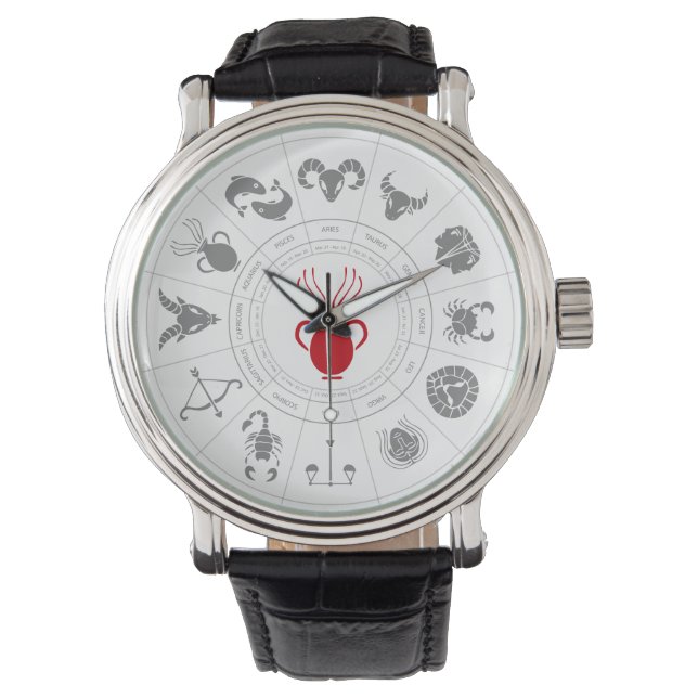 Aquarius Zodiac Birthday Gift Armbandsur (Framsida)