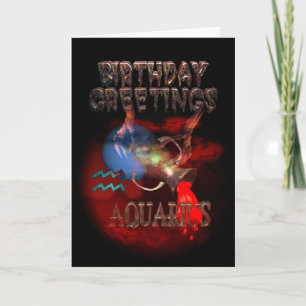 Aquarius Zodiac Birthday Greetings av Valxart Kort