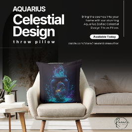 Aquarius Zodiac Celestial Design Dekorativ kudde