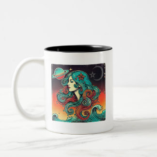 Aquarius Zodiac Coffee Mugg Retro Design