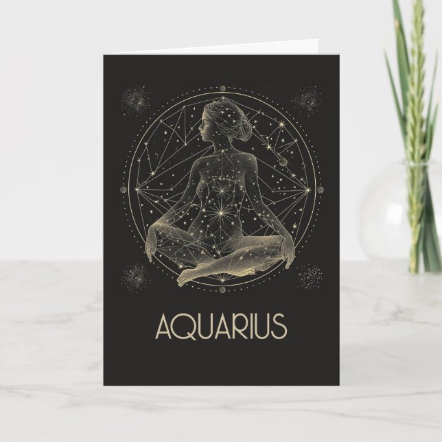 Aquarius Zodiac Constellation Blank, mappat kort (Framsida)